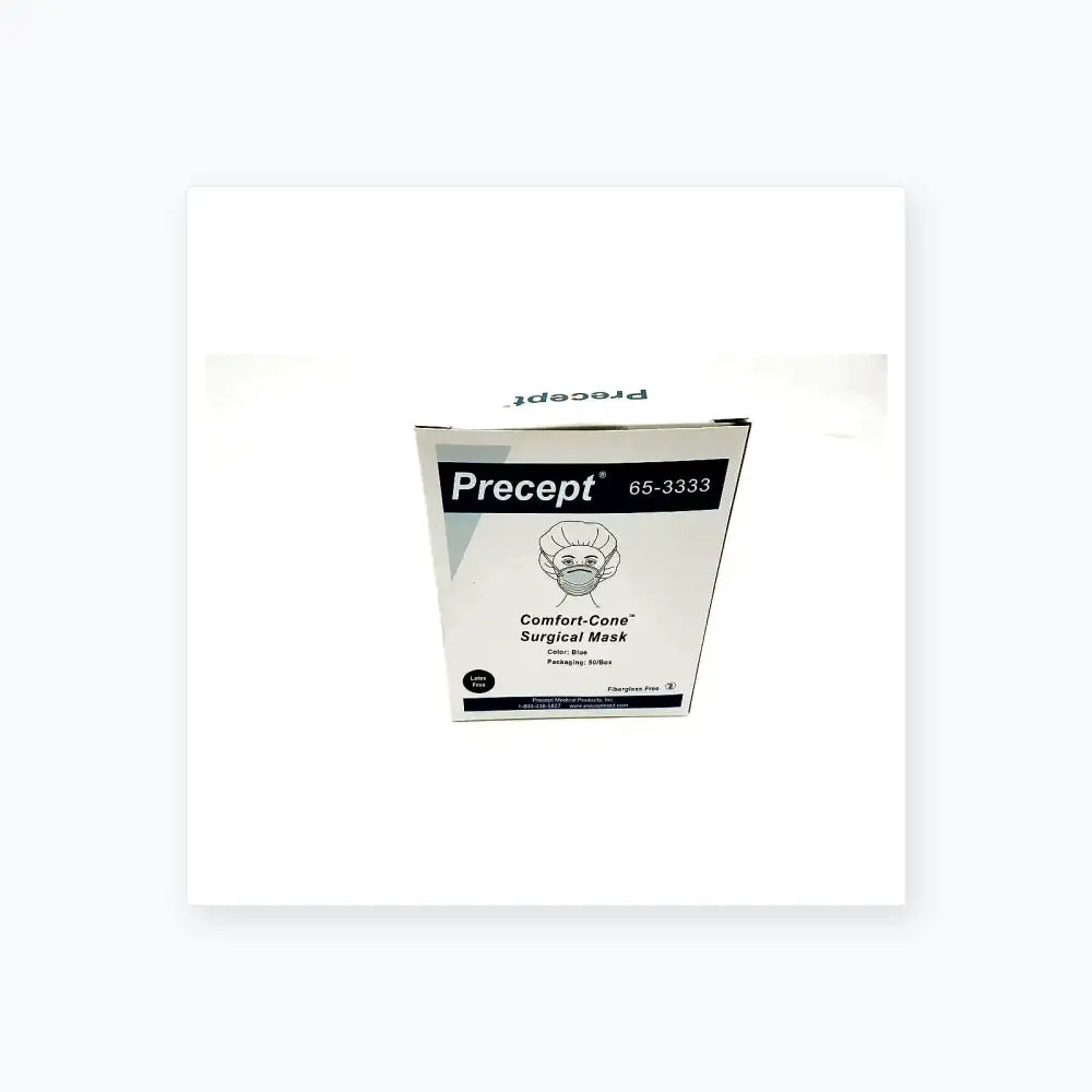 Precept 653333 Comfort Cone Molded Surgical Face Mask Blue 50/Box Surgical Face Mask, second-hand product photo 1