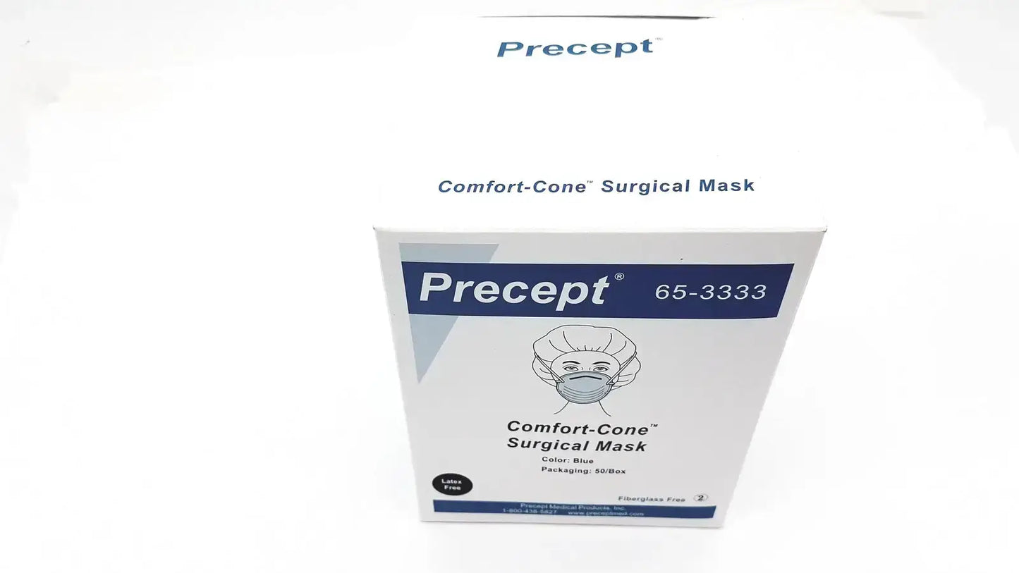 Precept 653333 Comfort Cone Molded Surgical Face Mask Blue 50/Box Surgical Face Mask, new product photo 3