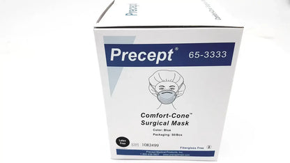 Precept 653333 Comfort Cone Molded Surgical Face Mask Blue 50/Box Surgical Face Mask, new product photo 2