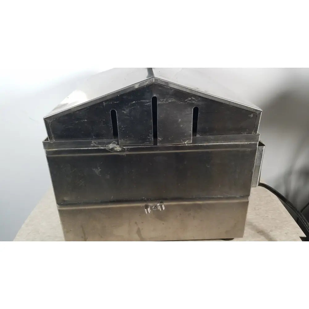 Stainless steel precision scientific metabolic shaking incubator 66722 with gabled top, three vertical slots, and front latch
