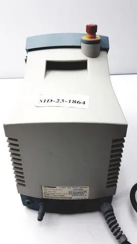 Gray industrial-grade premier aurora yl-0026-001 pump with red and yellow knob and ventilation slits along sides