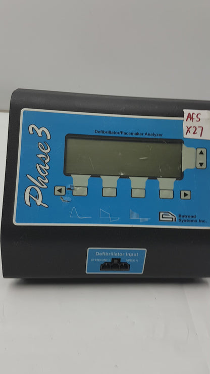 Datrend Systems Phase 3 Defibrillator Pacemaker Analyzer S/N PH10020186
