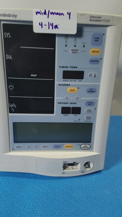 Mindray Datascope Accutorr Plus Vital Signs Monitor 0998-00-0444-93A