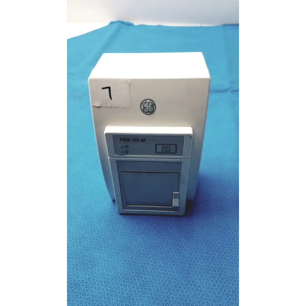 White ge prn 50-m digital writer printer with gray front panel and cash slot for medical patient monitoring systems