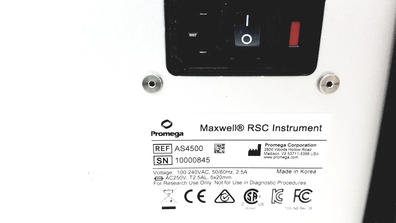 Promega Maxwell RSC AS4500 Automated Nucleiic Acid Purification Device Automated Nucleic Acid Purification System, second-hand product photo 7