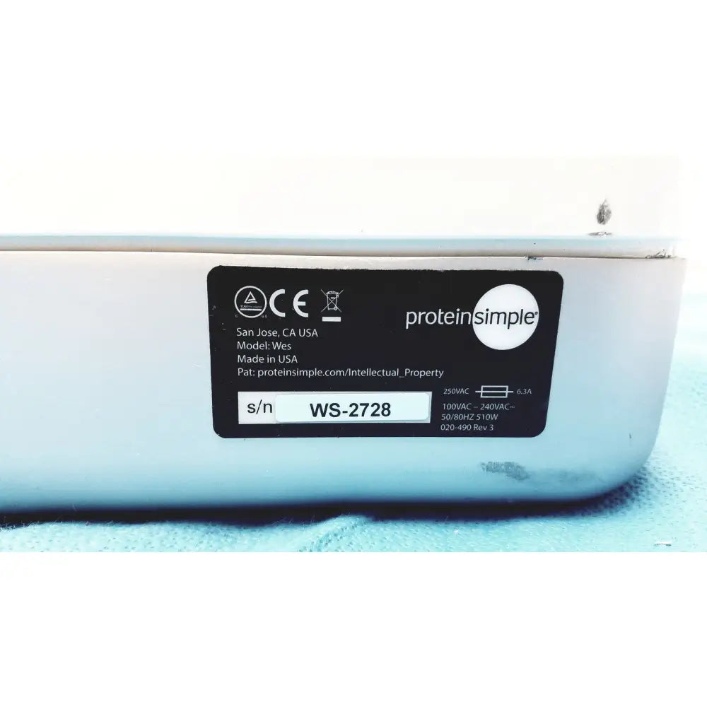 Light blue plastic protein shaker with black label showing brand name and model ws-2728 for proteinsimple wes analyzer reuse medical use