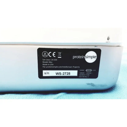 Light blue plastic protein shaker with black label showing brand name and model ws-2728 for proteinsimple wes analyzer reuse medical use