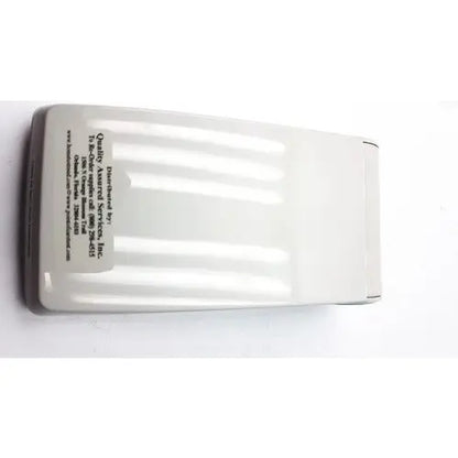 White plastic rectangular remote control with horizontal ridges on back for protime microcoagulation system l11-01-01 reuse medical