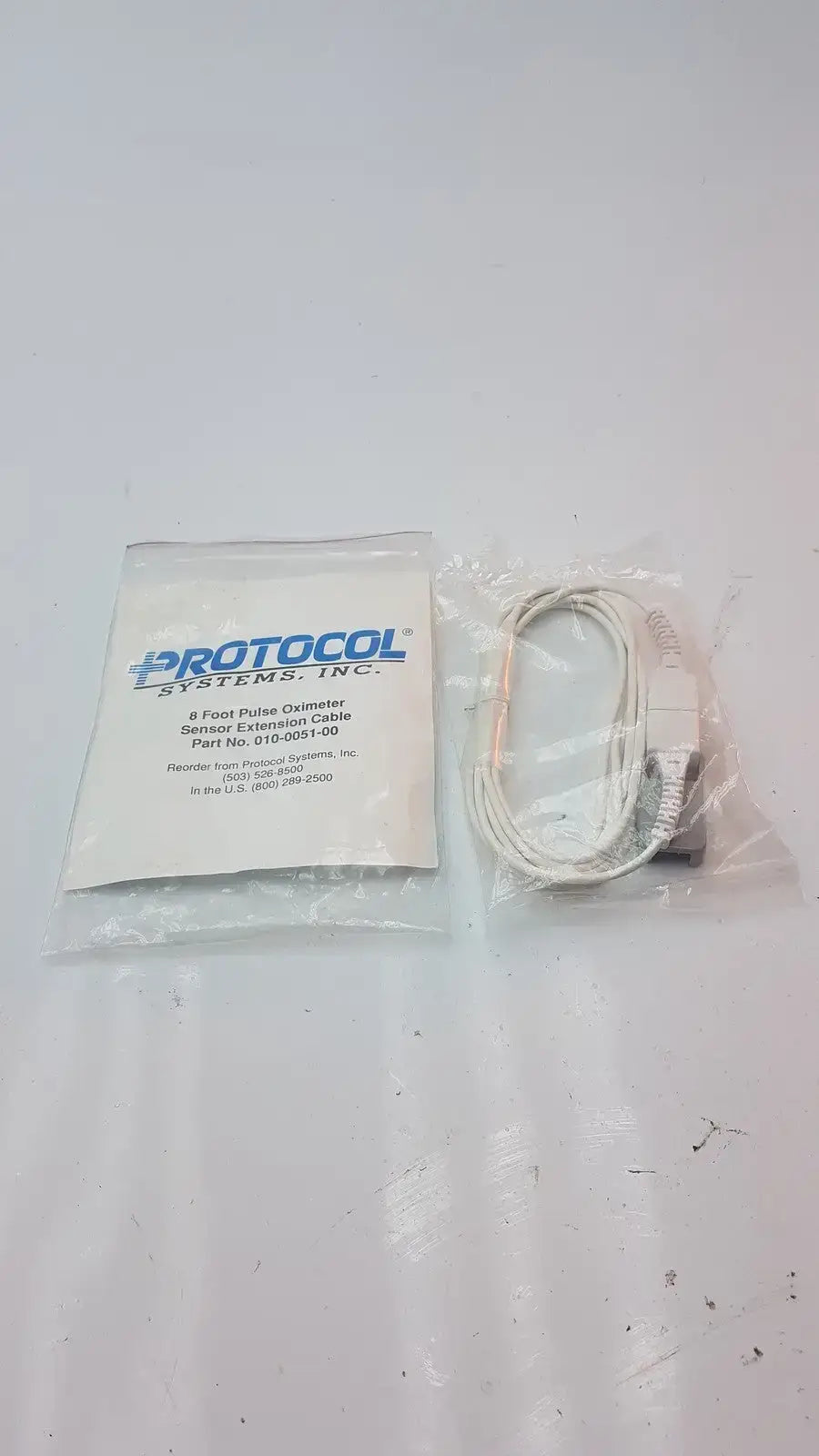 Protocol 8 Foot Pulse Oximeter Sensor Extension Cable, 010-0051-00 Pulse Oximeter Extension Cable, new product photo 2