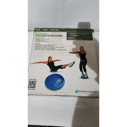 Blue textured purathletics balance disc 16 inch latex-free stability cushion for core strengthening and posture correction