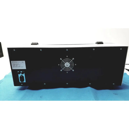 Black rectangular industrial power supply unit with central cooling fan and silver screws for pureview intelligent stainer rankin basics