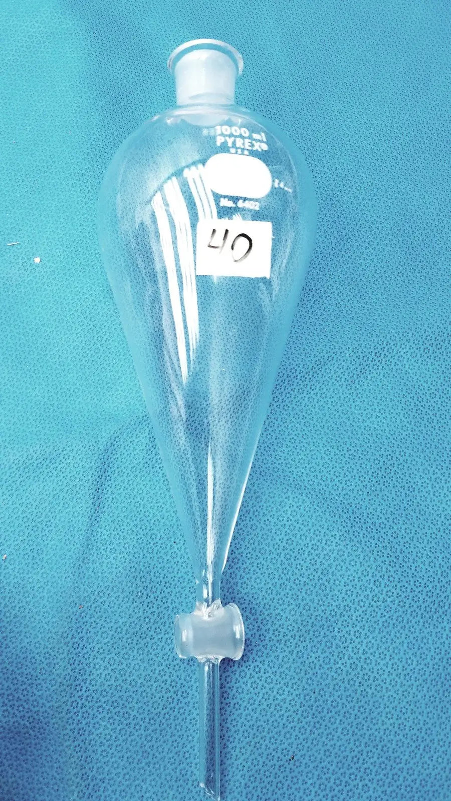 Pyrex 1000mL Glass Separatory Funnel with Stopcock – Transparent Labware Separatory Funnel, second-hand product photo 5