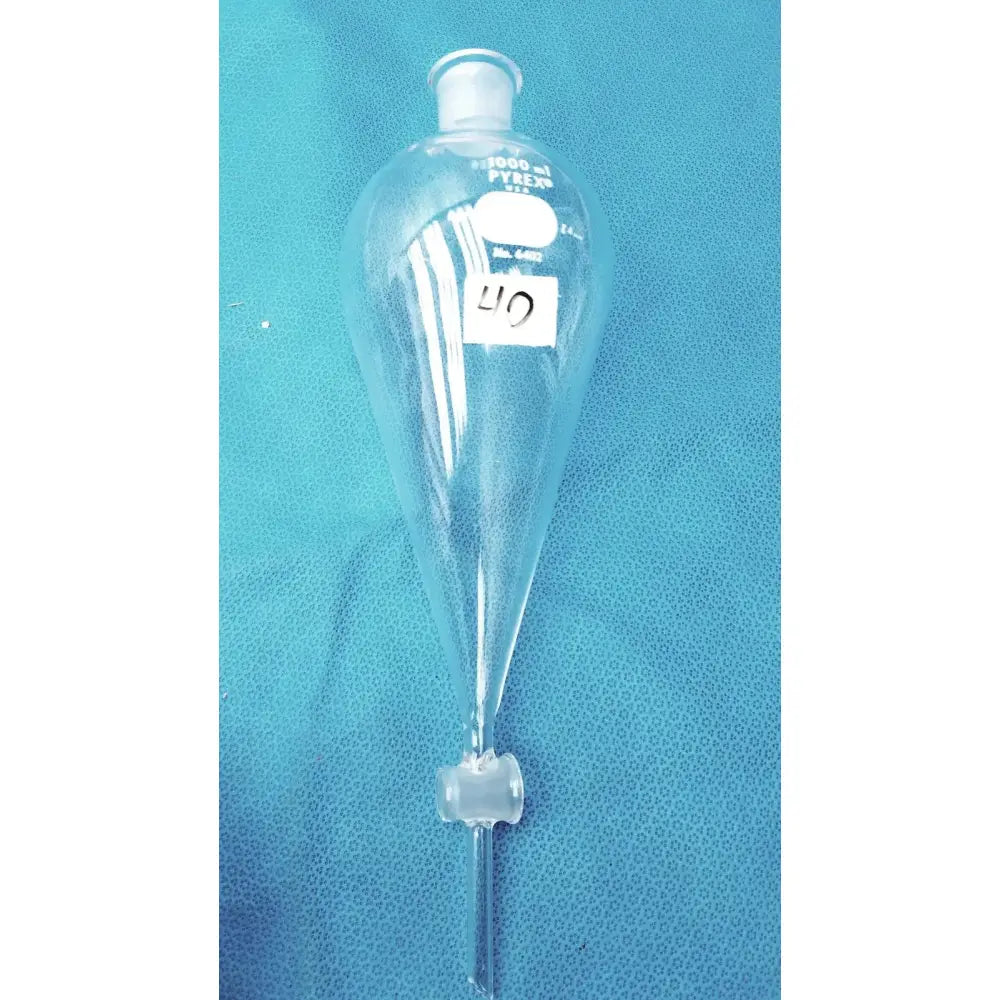 Pyrex 1000mL Glass Separatory Funnel with Stopcock – Transparent Labware Separatory Funnel, second-hand product photo 5