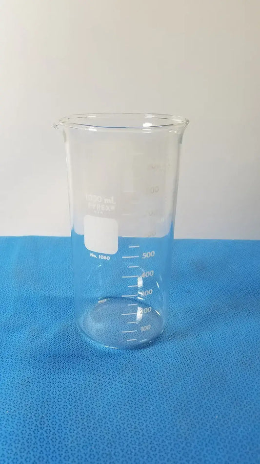 PYREX 1000mL Low Form Griffin Beaker – Durable Glass Laboratory Container Beaker, second-hand product photo 1