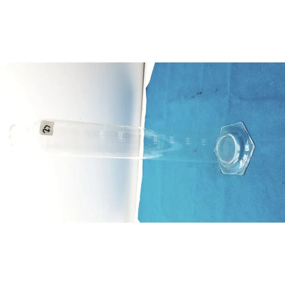 Clear plastic pyrex 2000ml graduated cylinder with hexagonal base made of borosilicate glass for lab measuring