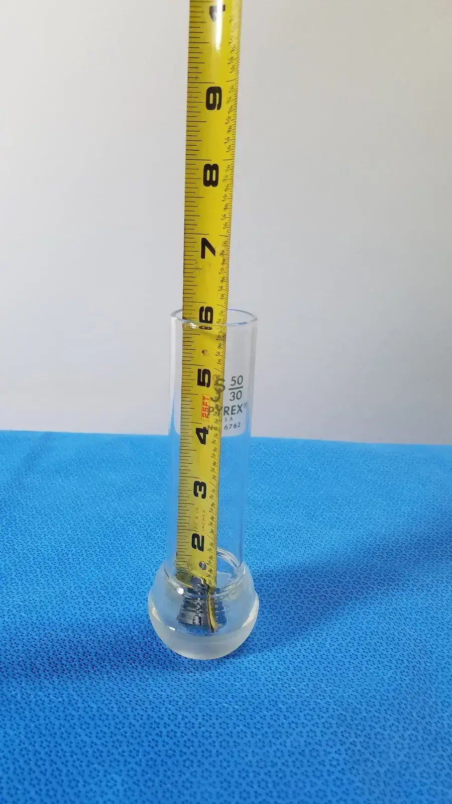 PYREX 50/30 Ball Ground Joint with Ribs – Borosilicate Lab Glass Connector Laboratory Glassware Part, second-hand product photo 4