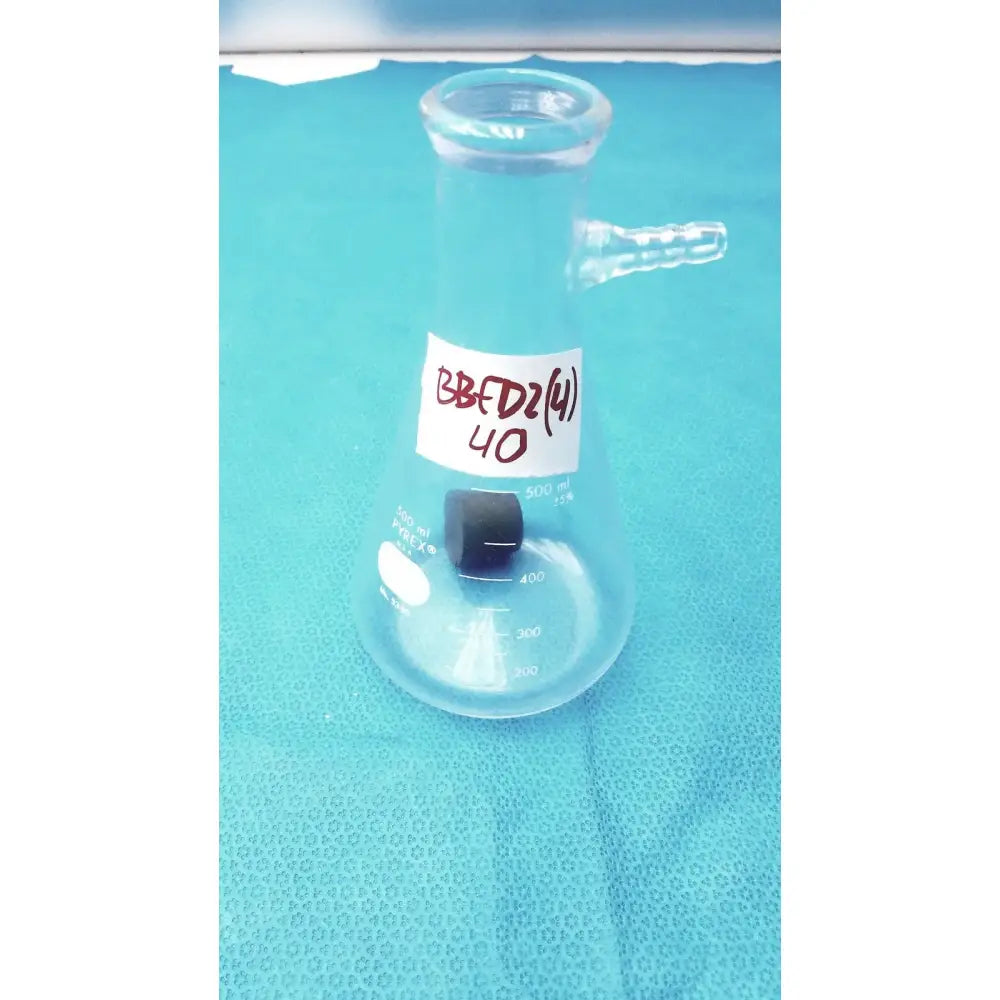 Reuse Medical PYREX 500ml Buchner Flask Filtering Vacuum Suction Side Arm Heavy Wall Glass Lab Lab Flasks, second-hand product photo 1