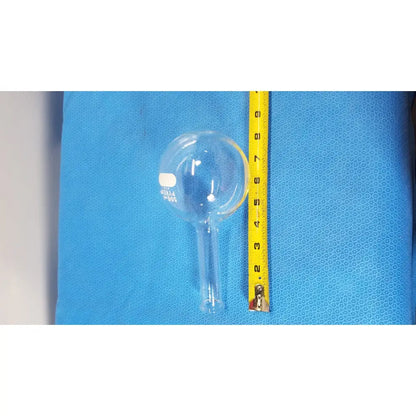 Clear glass pyrex 500ml glass short ring neck round bottom boiling flask with measurement markings and long stem