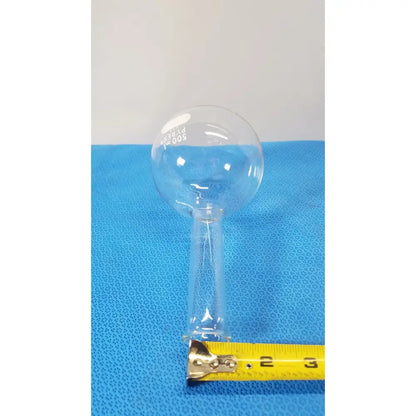 Clear pyrex 500ml glass short ring neck round bottom boiling flask with spherical bulb and 500ml marking