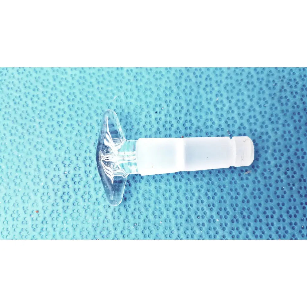 Clear glass stopper with frosted white body and transparent handle for pyrex 60ml separating funnel borosilicate glass