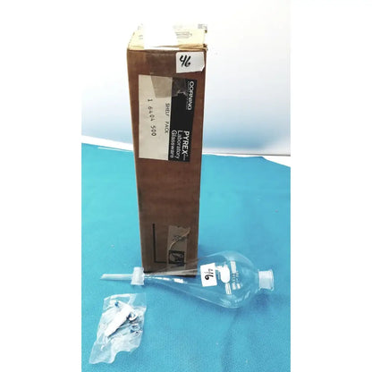 PYREX / Corning Pyrex 6404 Separatory Funnel Corning #27 Stopper 4 mm PTFE Valve Lab Glass 500m Laboratory Glassware, second-hand product photo 2