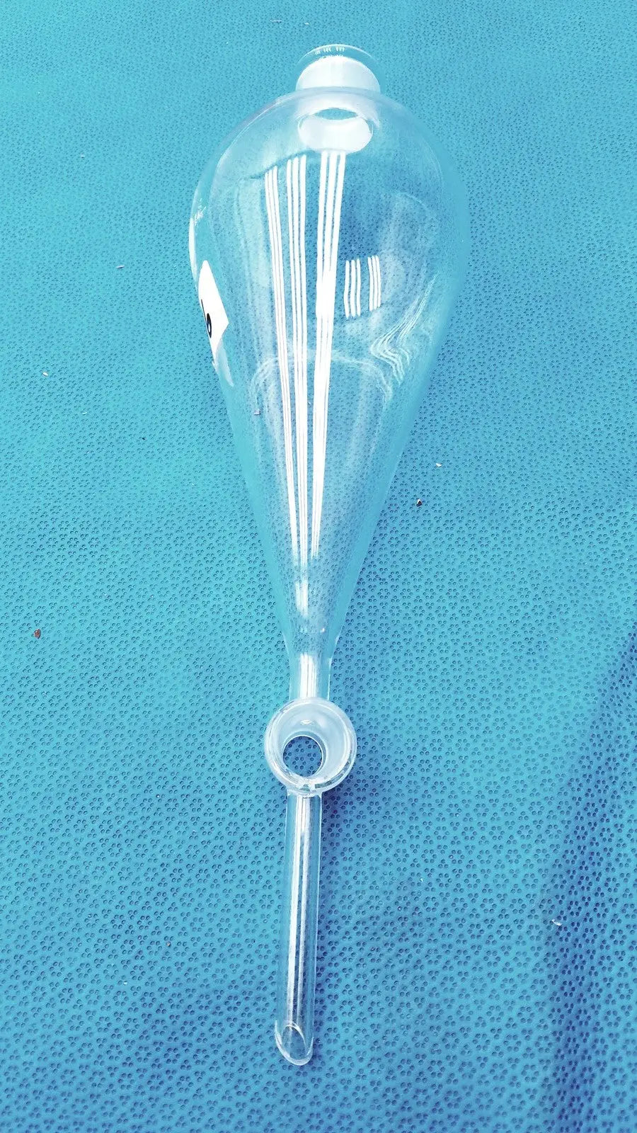 PYREX / Corning Pyrex 6404 Separatory Funnel Corning #27 Stopper 4 mm PTFE Valve Lab Glass 500m Laboratory Glassware, second-hand product photo 3
