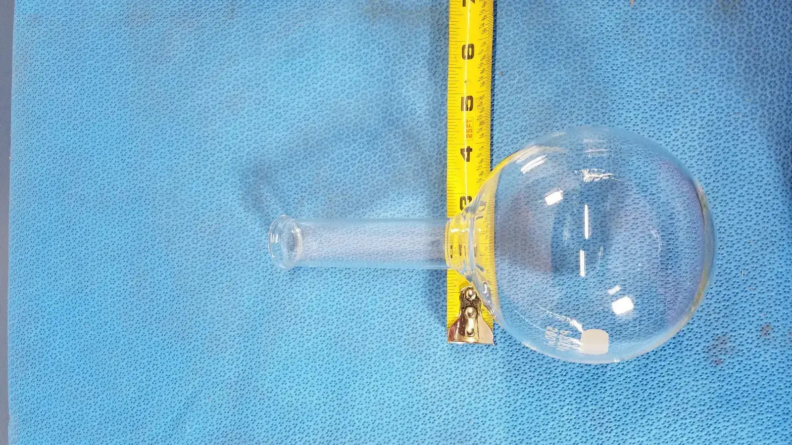 PYREX Boiling Flask, 500 mL, Long Neck, Round Bottom, Tooled Mouth Laboratory Glassware, second-hand product photo 3
