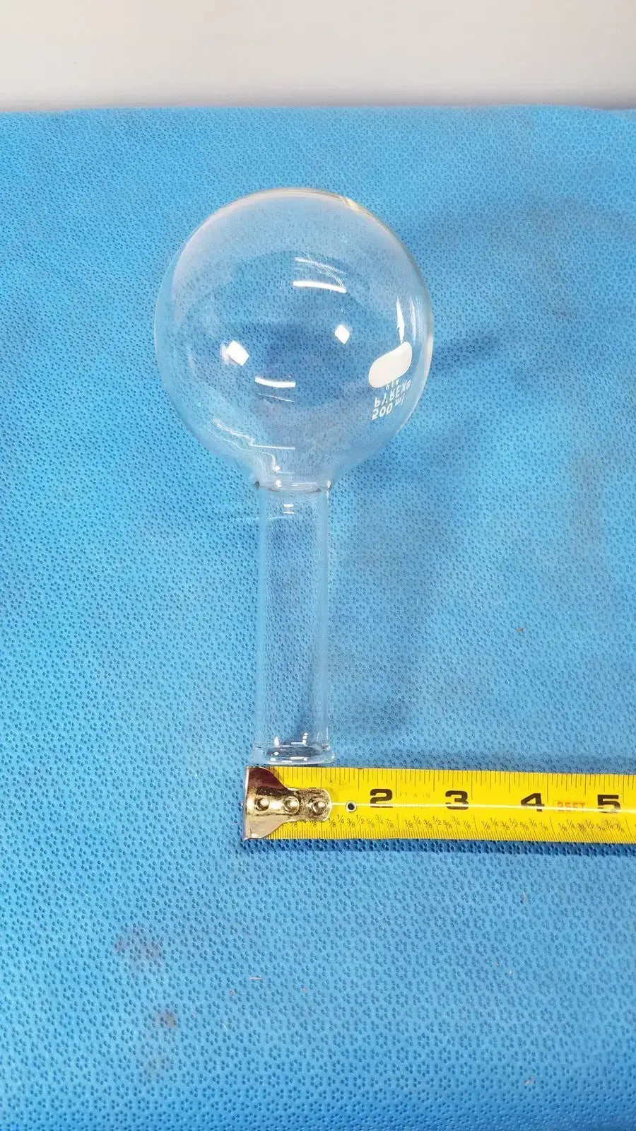 PYREX Boiling Flask, 500 mL, Long Neck, Round Bottom, Tooled Mouth Laboratory Glassware, second-hand product photo 4