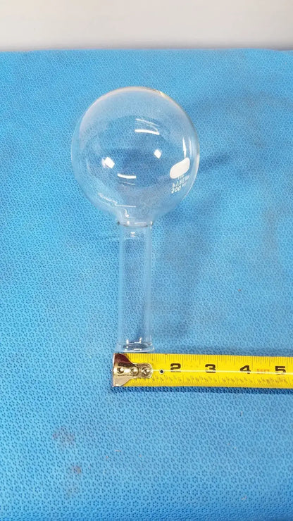 PYREX Boiling Flask, 500 mL, Long Neck, Round Bottom, Tooled Mouth Laboratory Glassware, second-hand product photo 4