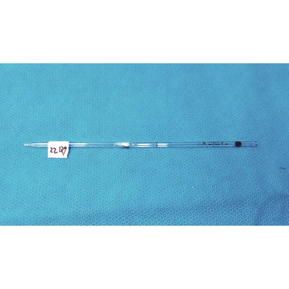 Pyrex class a 1ml glass volumetric pipette made of clear glass with black markings and white label 2287