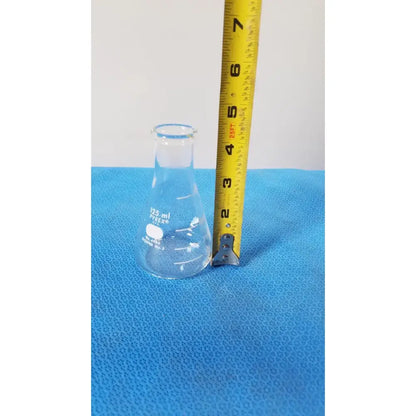 PYREX Erlenmeyer Flask, 125 mL, Glass, Narrow Mouth, Plain Erlenmeyer Flask, second-hand product photo 3