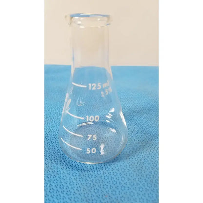 PYREX Erlenmeyer Flask, 125 mL, Glass, Narrow Mouth, Plain Erlenmeyer Flask, second-hand product photo 1