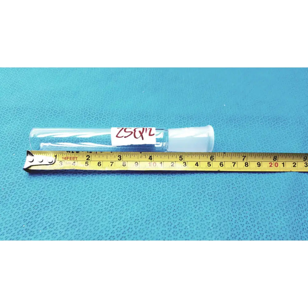 Clear glass pyrex glass lab test tube with white cap and handwritten label for glass lab joint adapters 19/38