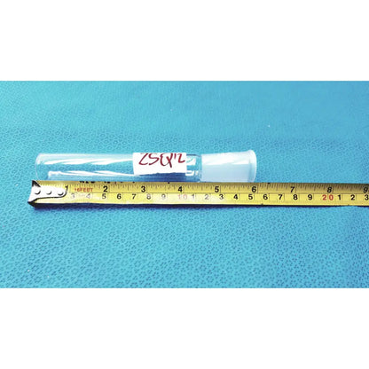 Clear glass pyrex glass lab test tube with white cap and handwritten label for glass lab joint adapters 19/38