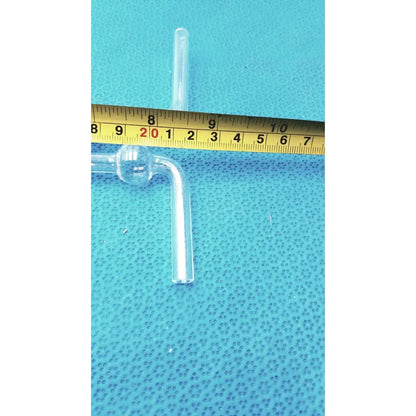 Clear pyrex glass stopper 29/42 with bent elbow joint for gas washing bottle laboratory use