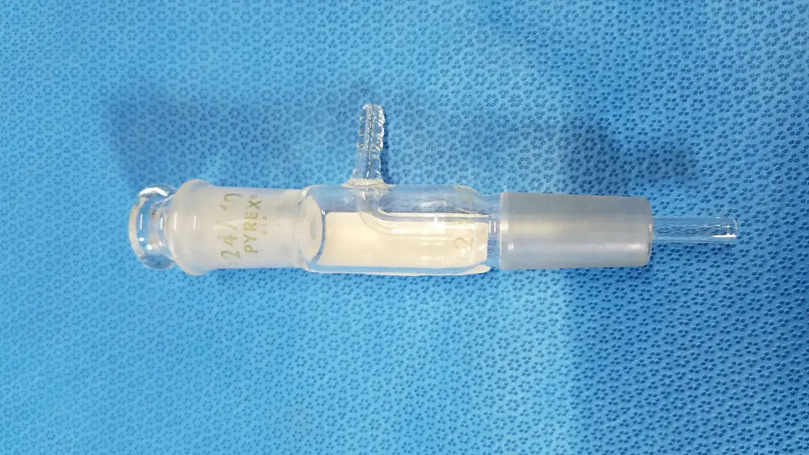 PYREX Laboratory Vacuum Adapter Glass 24/40 Ground Joint Borosilicate Laboratory Glassware Adapter, second-hand product photo 5