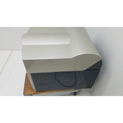 Gray and silver desktop printer with curved top lid for pyrosequencing psq96 analysis pyrosequencer use