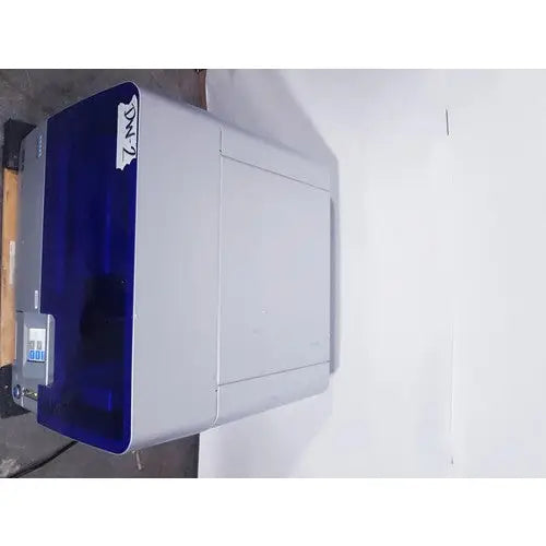 Gray and blue qiagen qiacube automated dna rna purification system with transparent front panel for laboratory use