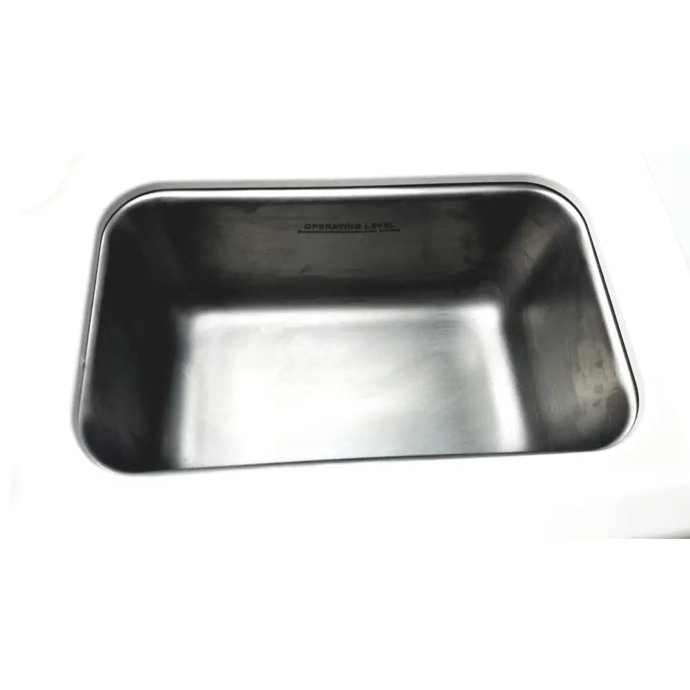 Stainless steel rectangular loaf pan with rounded edges for qsonica c75t ultrasonic cleaner use