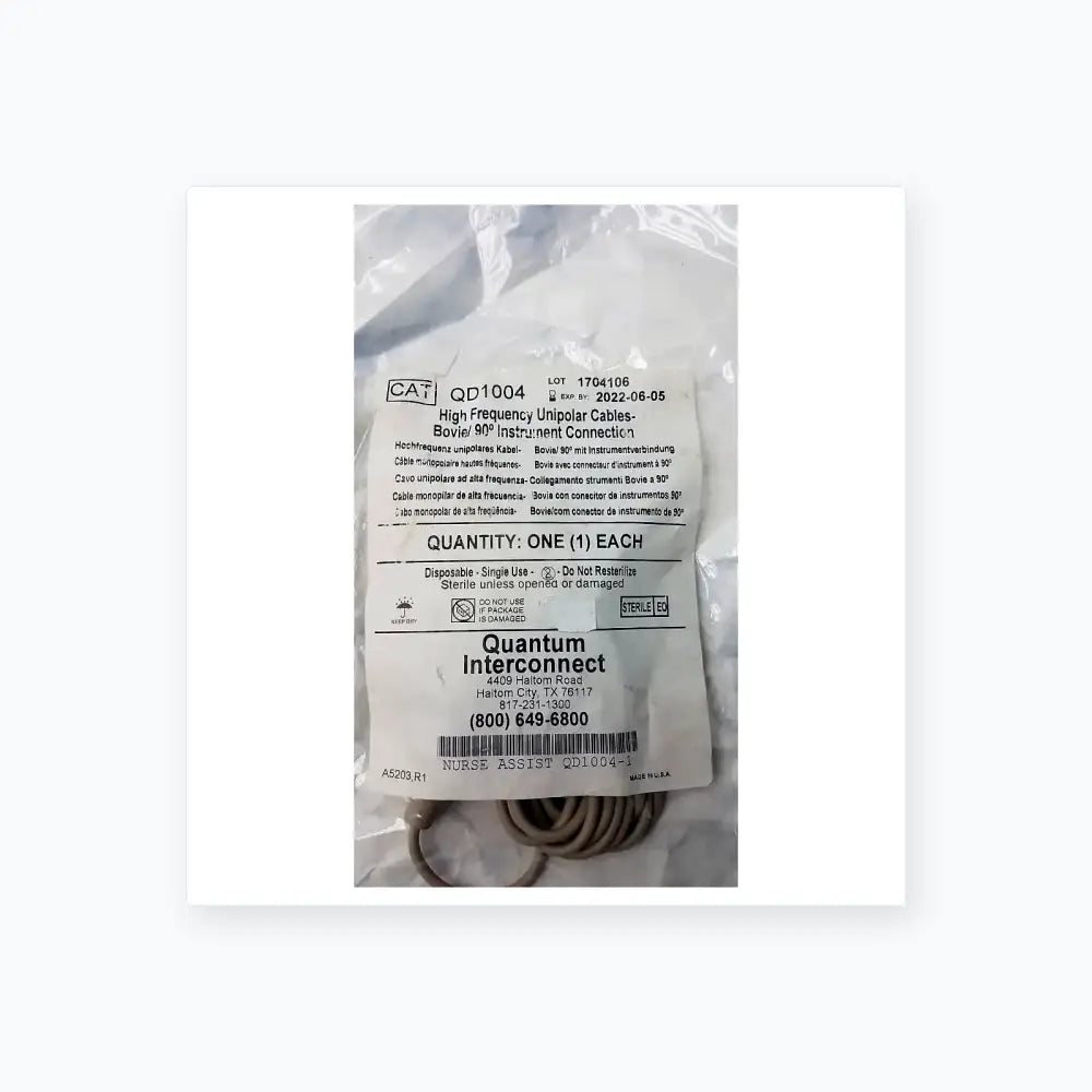 Quantum QD1004 High Frequency Unipolar Cable – Bovie Compatible Electrosurgical Cable, second-hand product photo 4
