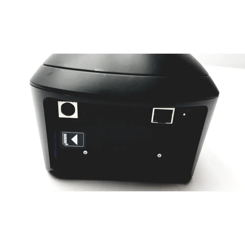 Black plastic quidel sofia laboratory analyzer 1178000 back panel with circular camera lens ethernet port and power button