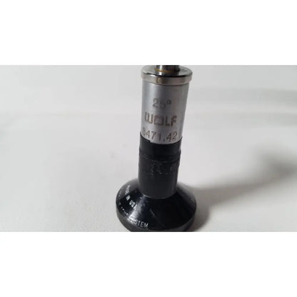 Silver and black wolf 25 degree precision angle gauge with engraved markings for degree rigid arthroscope R wolf 8471.42