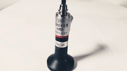 Black rubberized rigid arthroscope with silver metallic top and label reading 250 ankoview plus 880.433 p.wolf usa