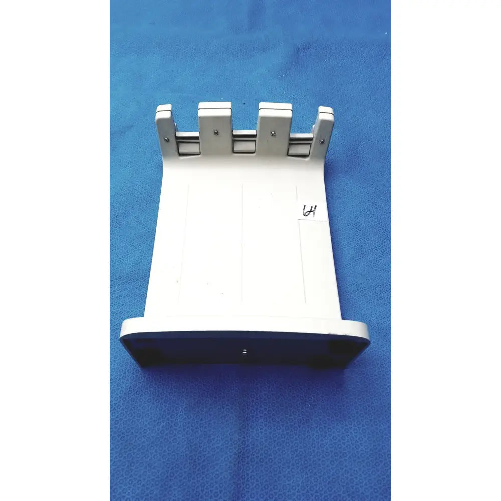 White and black plastic document holder with four vertical slots for papers in rainin e3 rapid charge stand