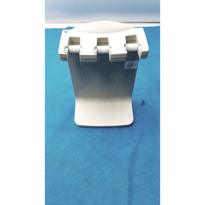 White plastic vax cash register drawer with three compartments and branded logo for rainin e3 rapid charge stand