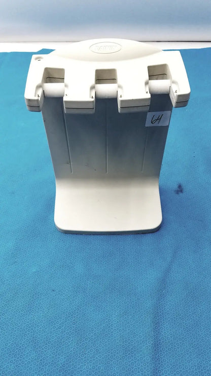 White plastic vax cash register drawer with three compartments and branded logo for rainin e3 rapid charge stand