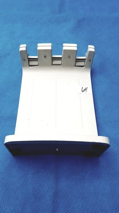 White and black plastic document holder with four vertical slots for papers in rainin e3 rapid charge stand