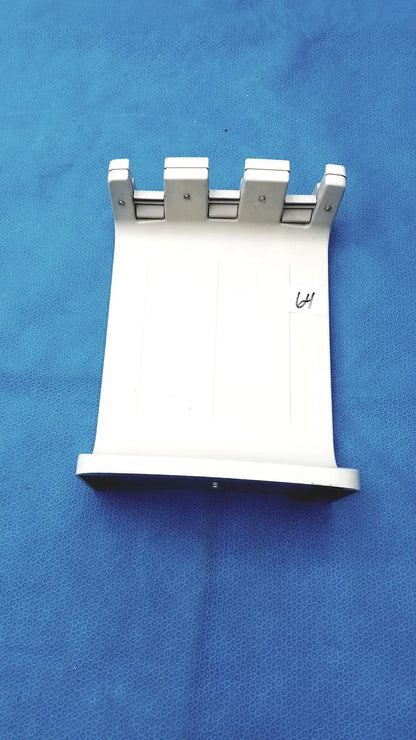White plastic mounting bracket with four silver metal clips for rainin e3 rapid charge stand accessory