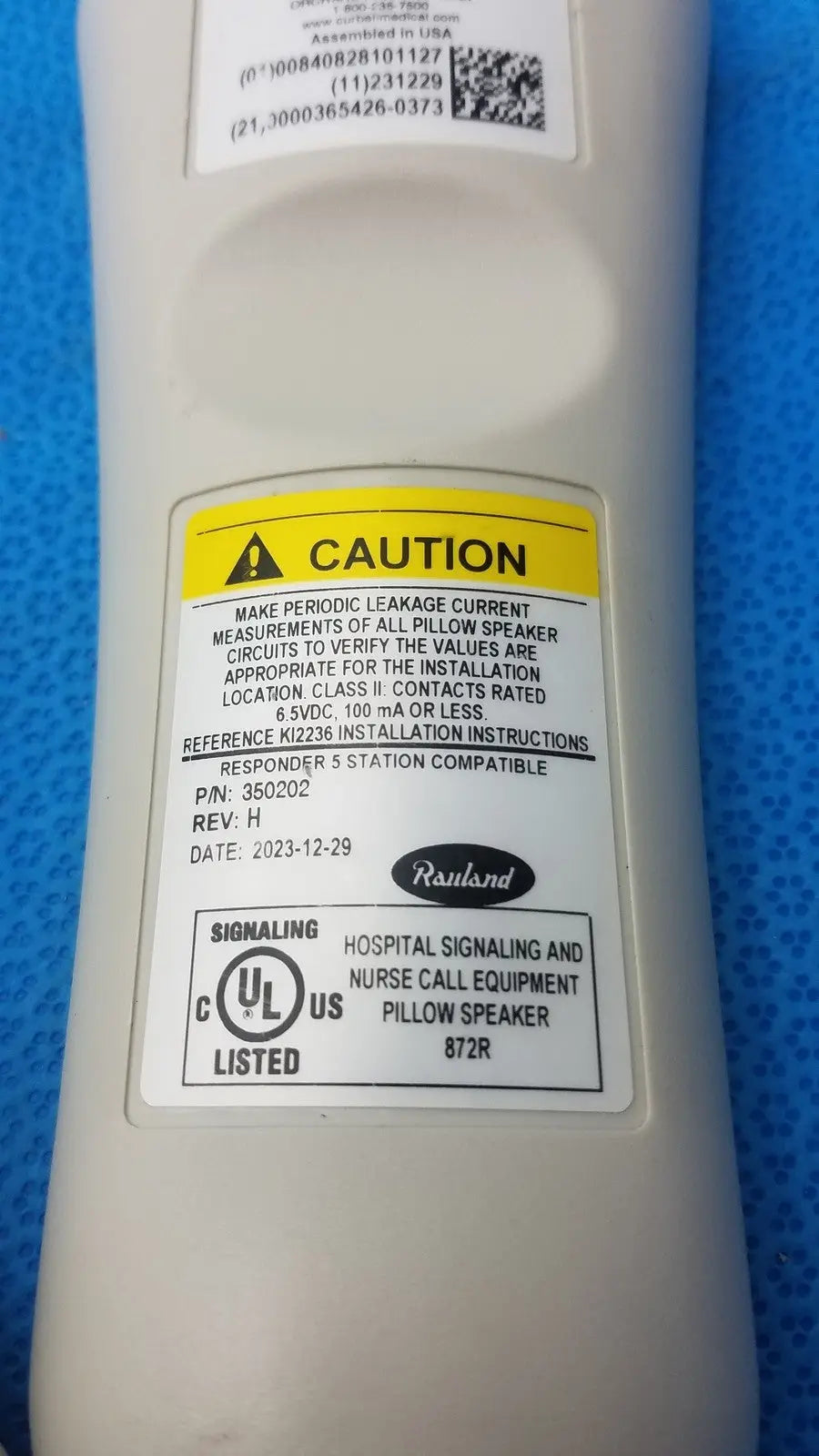 Rauland Hospital Nurse Call Equipment 5 Pillow Speaker Ref 350202 Nurse Call Pillow Speaker, second-hand product photo 9