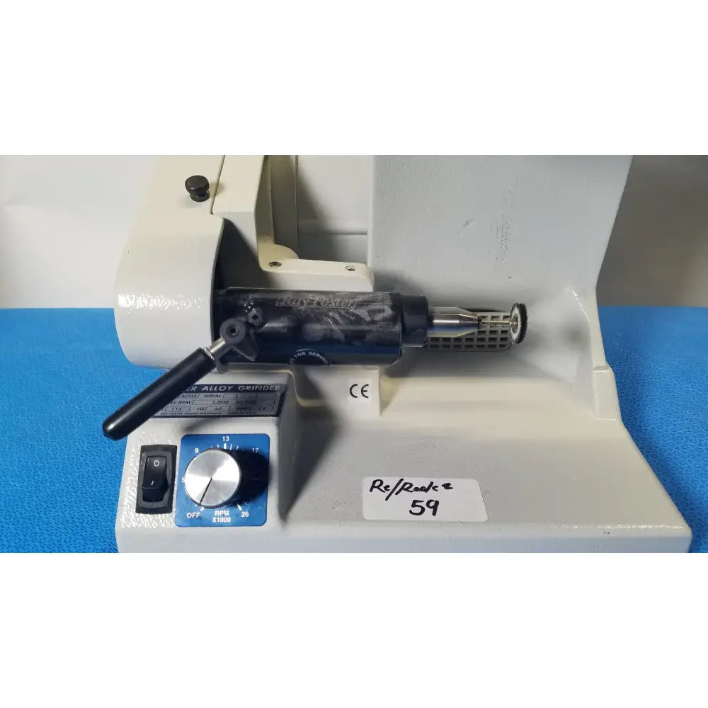 White high speed dental alloy grinder with black handle and ce mark ref part 59 by ray foster high speed